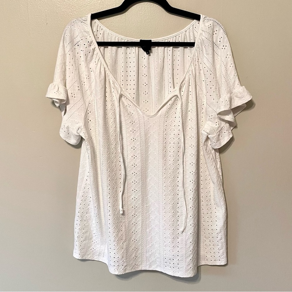 Classic White Eyelet Blouse